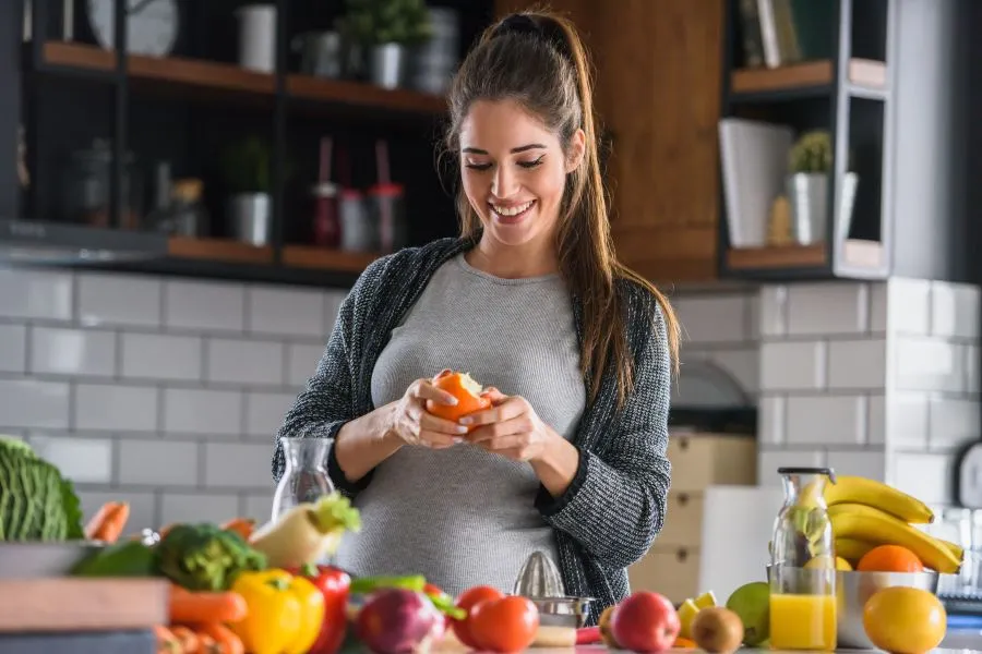woman cooking healthy food